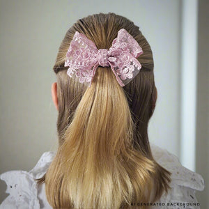 Single Handtied Lace Big Sister Size Bows