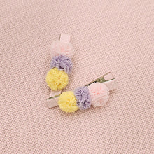 NEW COLOURS ADDED - 4.5cm Pompom Tri-Colour Clip Duos