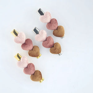 5.7cm Non-Slip Single Velvet Heart Bar Clips