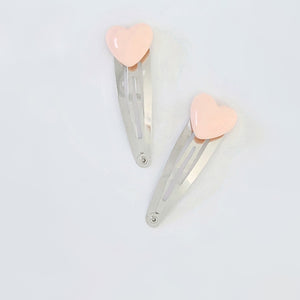 5cm Acrylic Heart Snap Clip Duos - 7 Colour Choices