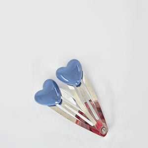 5cm Acrylic Heart Snap Clip Duos - 7 Colour Choices