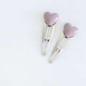 5cm Acrylic Heart Snap Clip Duos - 7 Colour Choices