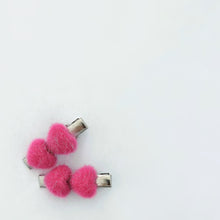 4cm Warm Fuzzy Heart Clip Pairs (3 Colour Choices)