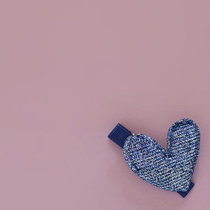 5.7cm Padded Lurex Heart Single Clips