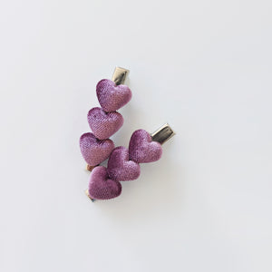 Ribbed Velvety Heart 5.7cm Non-Slip Bar Clips