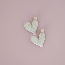 5.7cm Padded Lurex Heart Single Clips