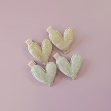 5.7cm Padded Lurex Heart Single Clips