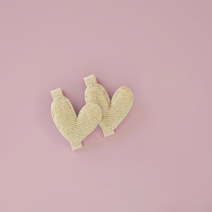 5.7cm Padded Lurex Heart Single Clips