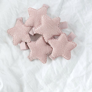 Starla - Shimmery Ribbed Star Single Clips - 6 Colour Choices