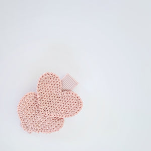 Single 5cm Two Applique Hearts Clips - 6 Colour Choices