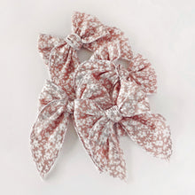 RESTOCKED - Large Dusky Pink Floral Muslin Bow