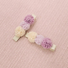 NEW COLOURS ADDED - 4.5cm Pompom Tri-Colour Clip Duos