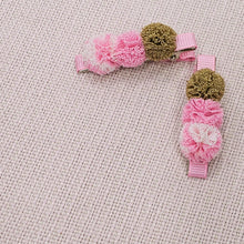 NEW COLOURS ADDED - 4.5cm Pompom Tri-Colour Clip Duos