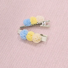 NEW COLOURS ADDED - 4.5cm Pompom Tri-Colour Clip Duos
