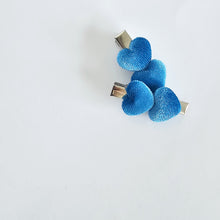 4cm Ribbed Velvety Heart Hair Pairs - 19 COLOUR CHOICES