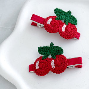 4.5cm Applique Cherry Clip Duos