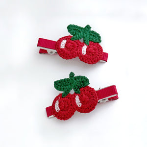 4.5cm Applique Cherry Clip Duos