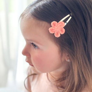 3 Piece Crochet Flower Snap Clip Set - Life's A Peach