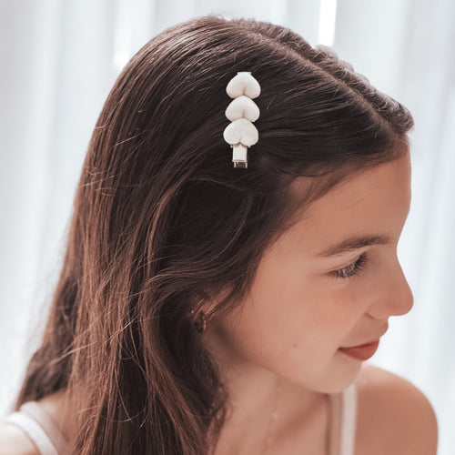 Ribbed Velvety Heart 5.7cm Non-Slip Bar Clips NEW COLOUR ADDED