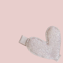 5.7cm Padded Lurex Heart Single Clips