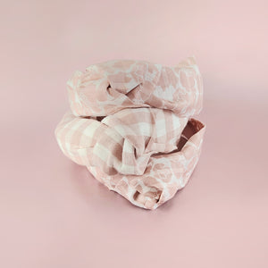 Cotton Floral Sateen Stripe Headband