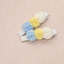 NEW COLOURS ADDED - 4.5cm Pompom Tri-Colour Clip Duos