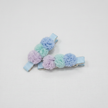 NEW COLOURS ADDED - 4.5cm Pompom Tri-Colour Clip Duos