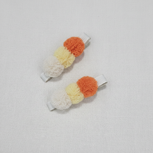 NEW COLOURS ADDED - 4.5cm Pompom Tri-Colour Clip Duos