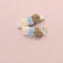 NEW COLOURS ADDED - 4.5cm Pompom Tri-Colour Clip Duos