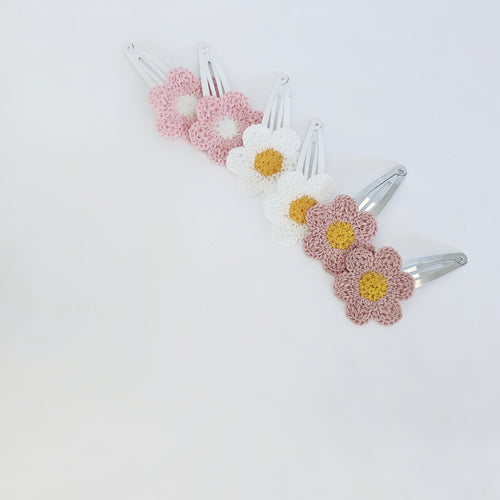 Daisy Appliqué Snap Clip Duos