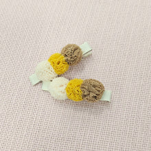 NEW COLOURS ADDED - 4.5cm Pompom Tri-Colour Clip Duos