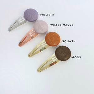 Linen Snap Clip Pairs - 30 Colour Choices