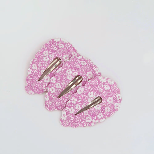 Orchid Glitter Snap Clips