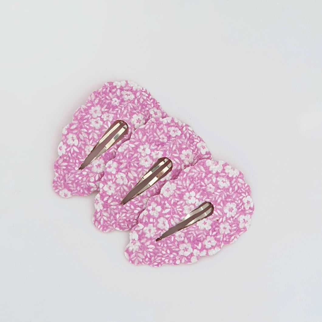 Orchid Glitter Snap Clips